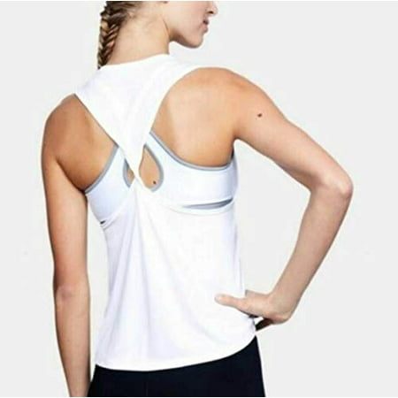 Details about   Under Armour Womens Project Rock Flag Twist Back Tank Top 1328500-100 White NWT